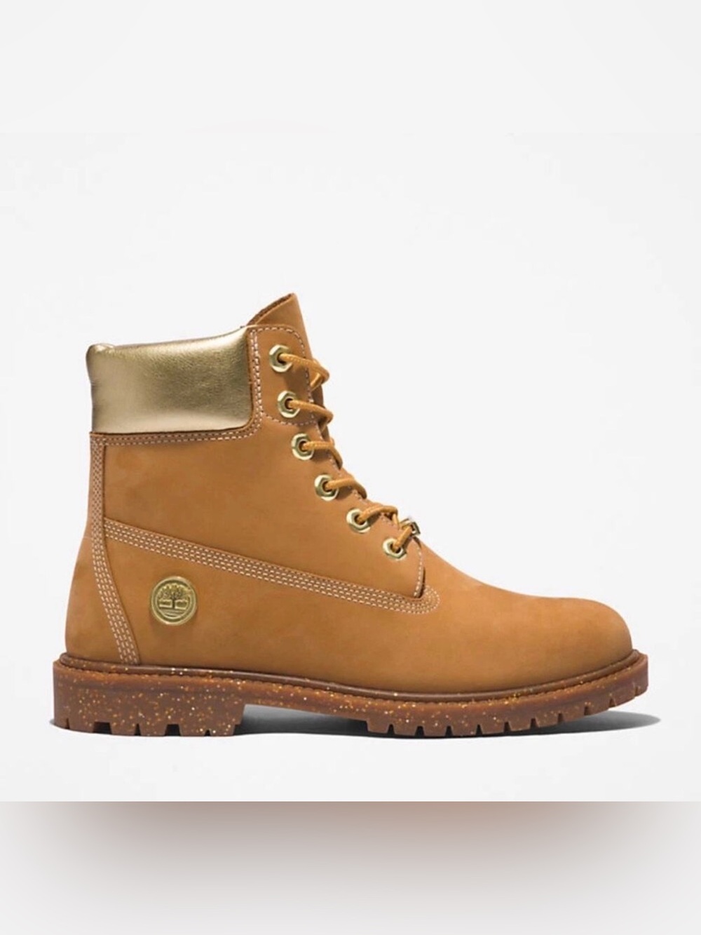 Timberland Heritage Waterproof Boots in Wheat with Gold Accents Size 9.5 NWOB